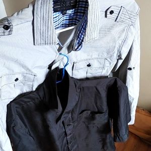 2 DRESS SHIRTS MED. LIGHT MATERIAL